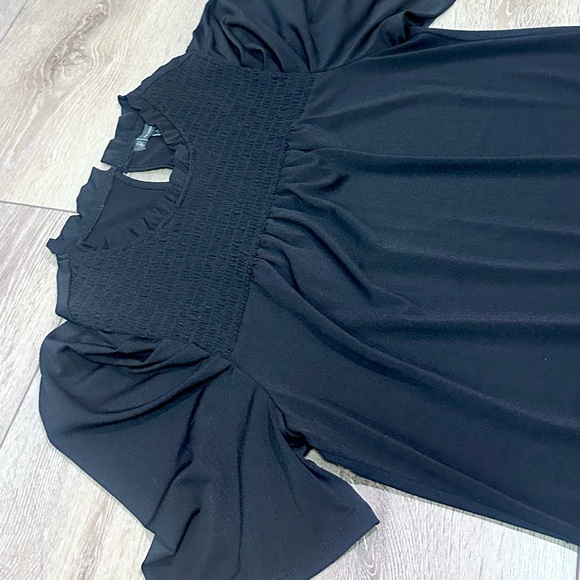 Adrianna Papell Mock Neck Puff Sleeve Blouse - Picture 5 of 13